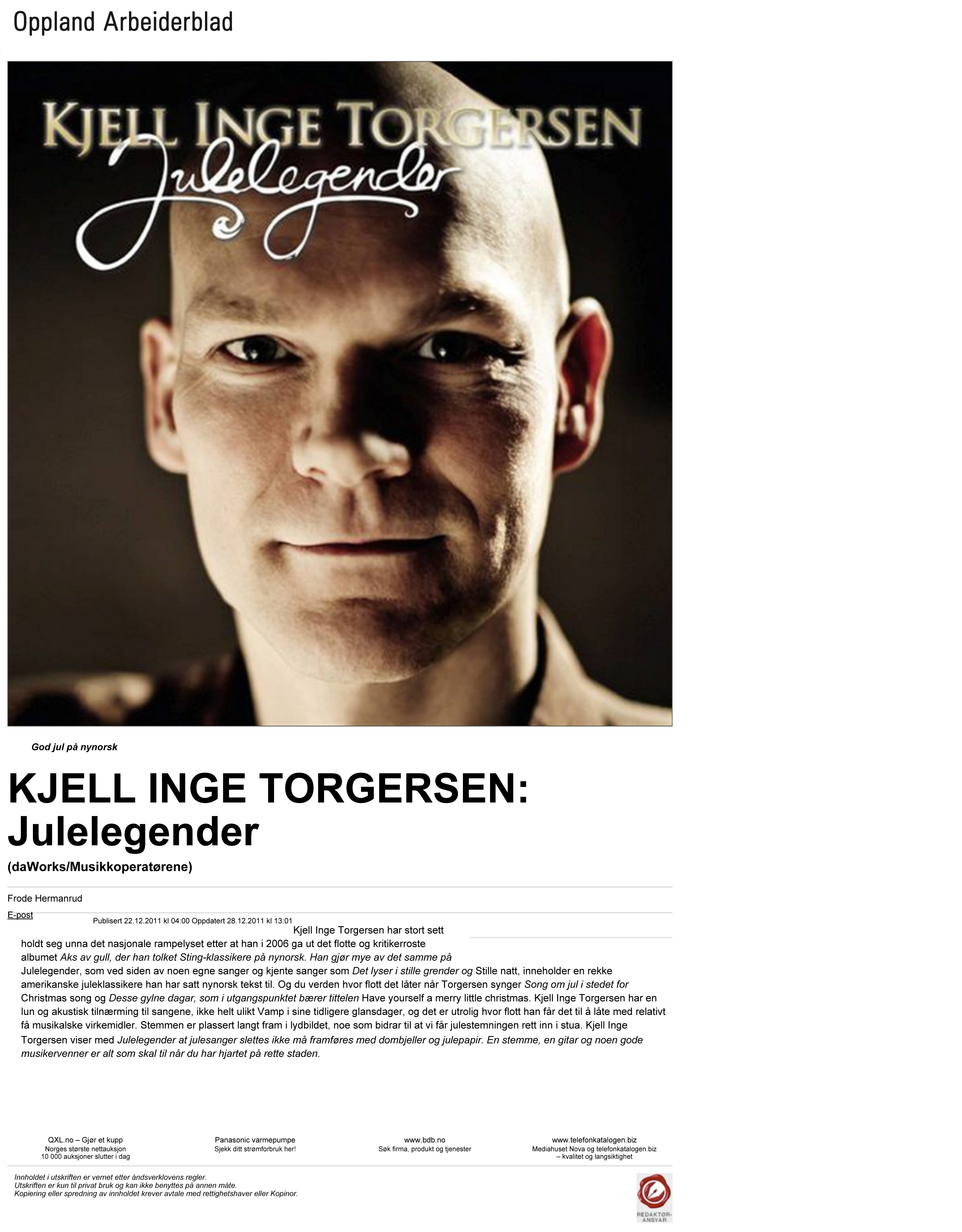 Anmelding av Julelegender i Oppland Arbeiderblad