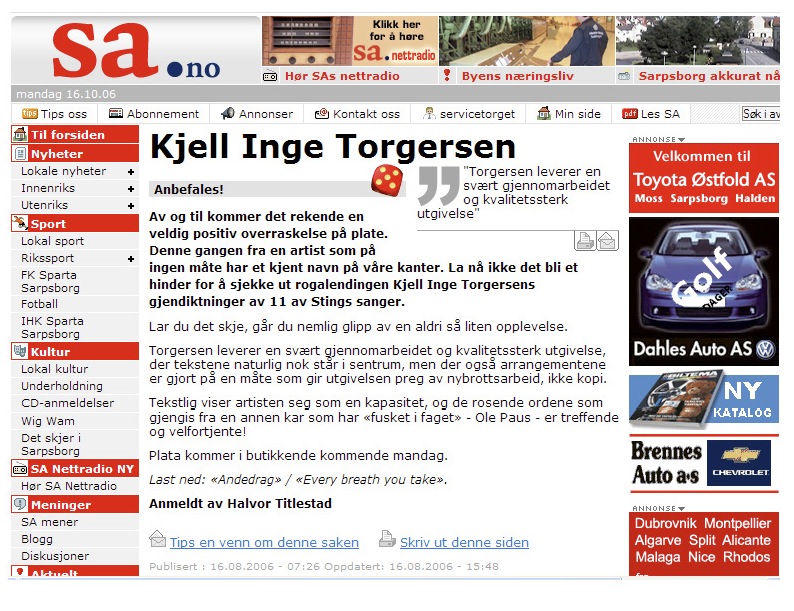 Anmelding Aks av gull i Sarpsborg Arbeiderblad