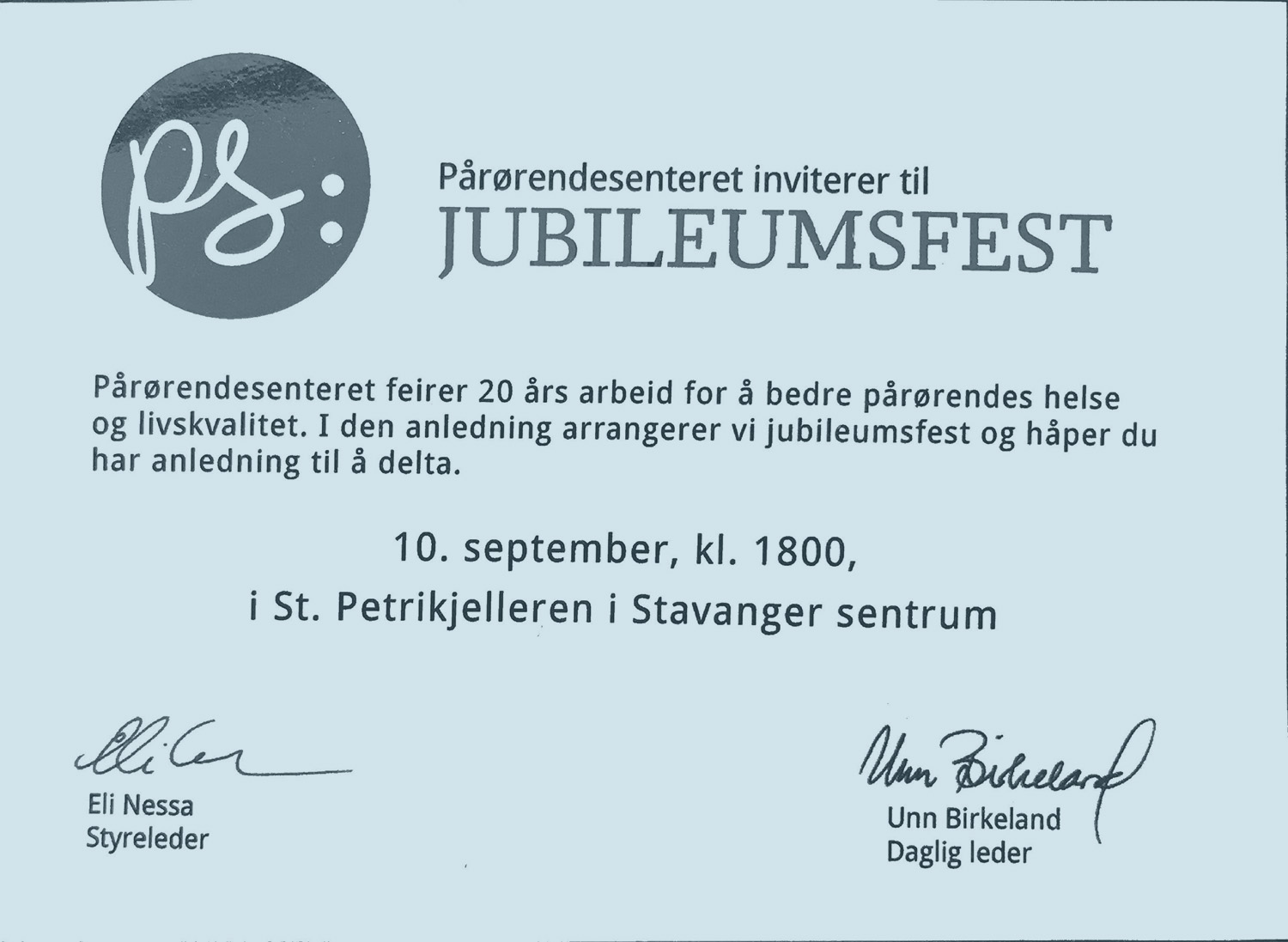 Pårørendesenteret 20 år