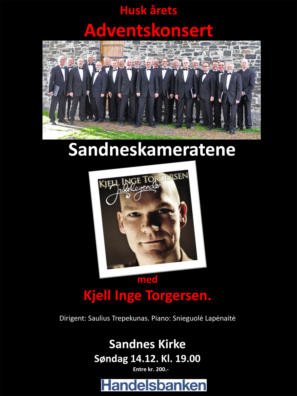 Sandneskameratenes Adventskonsert med Kjell Inge Torgersen